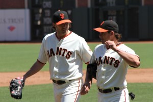 Barry Zito and Ryan Theriot