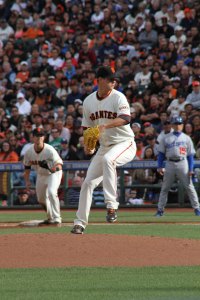 San Francisco Giants pitcher Matt Cain on the mound, May 5, 2013.