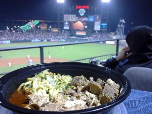 A cha cha bowl, courtesy of Orlando's Caribbean BBQ at AT&T Park. (Photo by The Travelling Hungryboy)