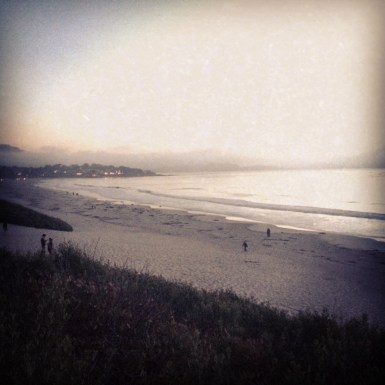 Carmel beach at dusk