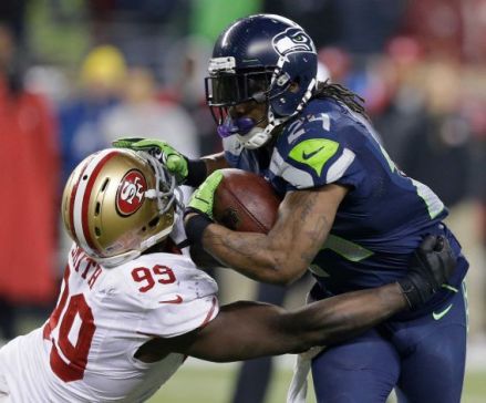 The Seattle Seahawks defeated the San Francisco Giants in the NFC Championship, January 19, 2014
