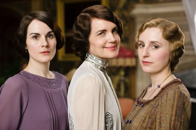 Downton Abbey's Lady Mary Crawley,  Cora Crawley, Countess of Grantham and Lady Edith Crawley