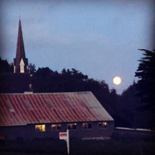 Moonrise over Mendocino, California.