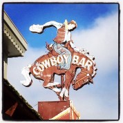 Sign above the Cowboy Bar, Jackson WY